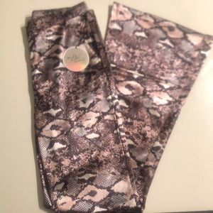 NWT - Milk & Honey Snake Print Satin Pants w/wide bottoms